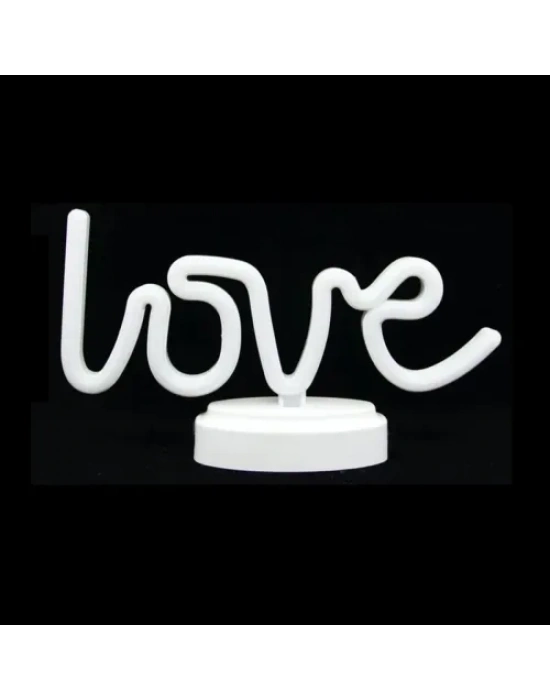 Neon Işıklı Love Yazılı Masa Gece Lambası