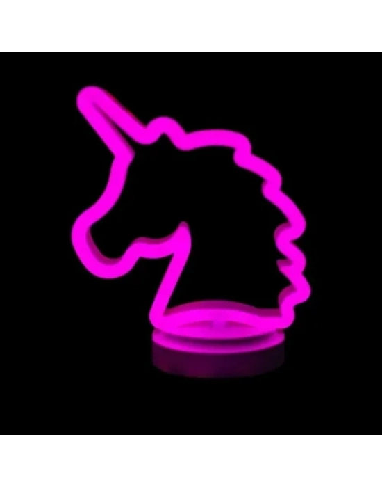 Neon Işıklı Unicorn Masa Gece Lambası