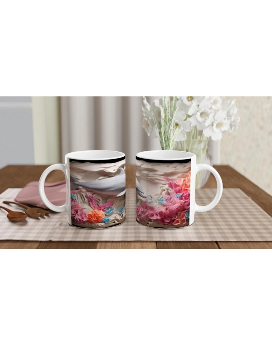 Neon Mercanlar ve Sevimli Yunus Temalı Su Altı Kupa Bardak