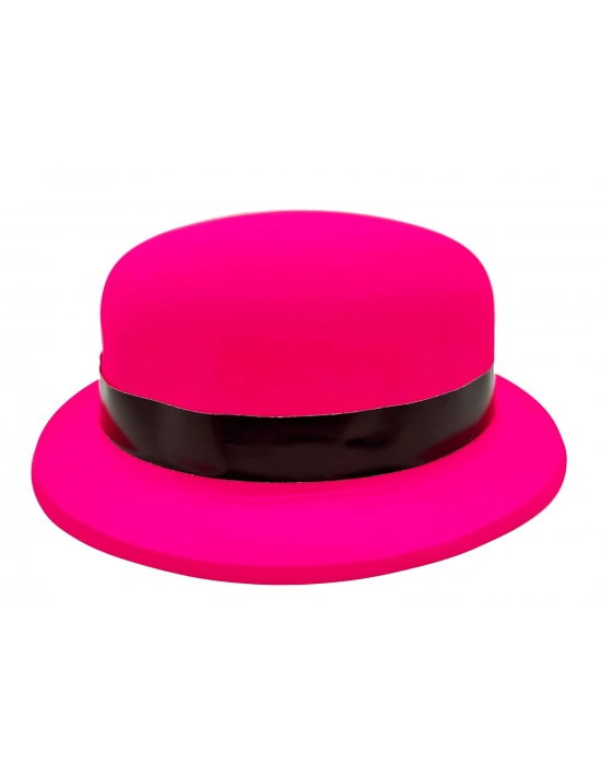 Neon Partisi Pembe Renk Melon Plastik Parti Şapkası