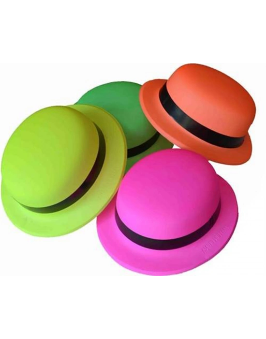 Neon Partisi Pembe Renk Melon Plastik Parti Şapkası