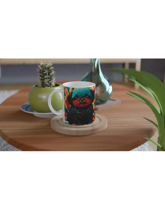 Neon Renkli Sevimli Köpek Kupa Bardak