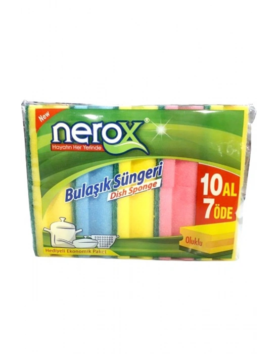 Nerox Bulaşık Süngeri Oluklu 10Lu Royaleks-NRX-F550