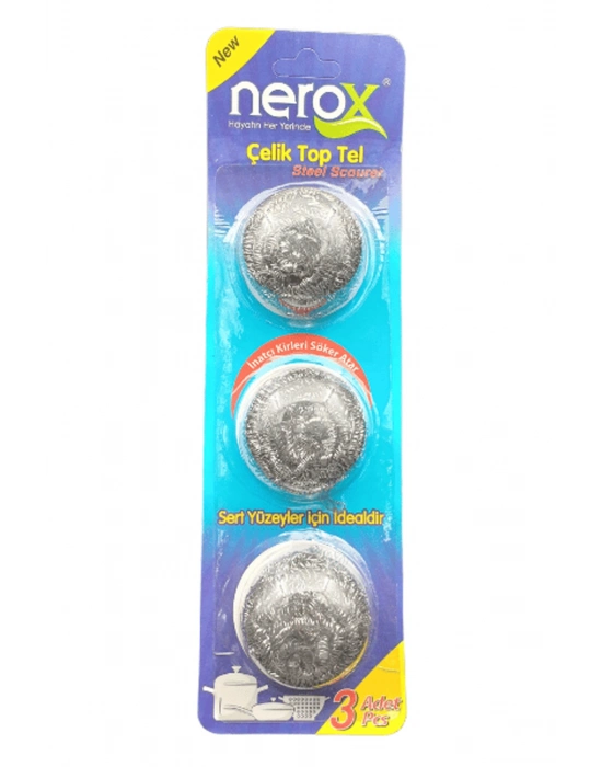 Nerox Çelik Top Tel Ovma Teli 3 Lü Blister Royaleks-NRX-F3003