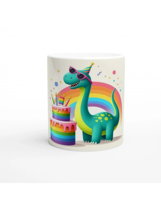 Neşeli Dinozor Doğum Günü Temalı Çocuklara Özel Baskılı Kupa Bardak