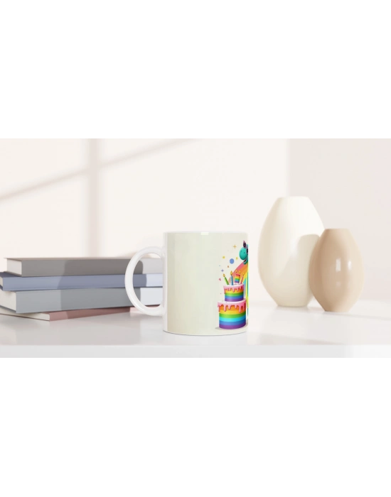 Neşeli Dinozor Doğum Günü Temalı Çocuklara Özel Baskılı Kupa Bardak