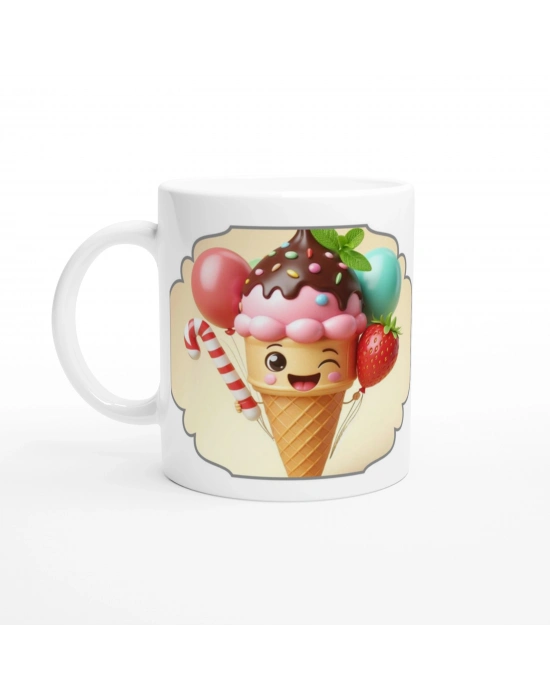 Neşeli Dondurma Partisi Temalı Çocuklara Özel Baskılı Kupa Bardak