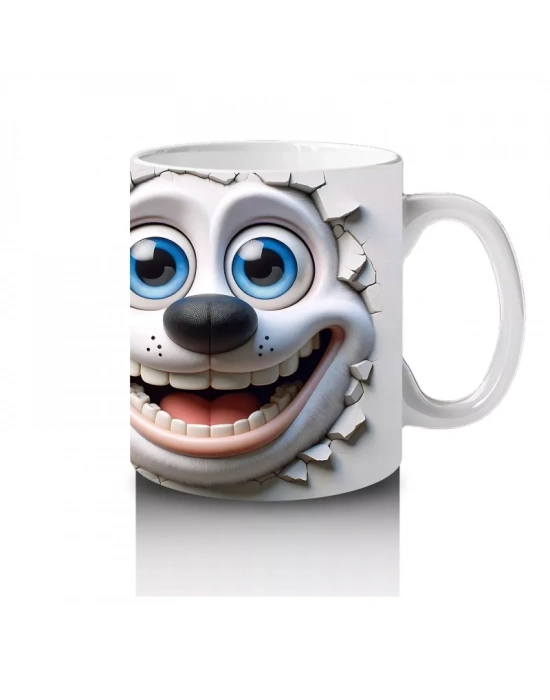 Neşeyle Bakan Sevimli Karakter Suratları – Baskılı Kahve Kupası