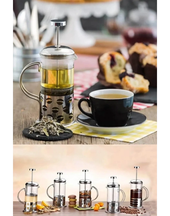 New Life 350ml Çelik French Press Bitki Demleme Bardağı Bls Fp 350