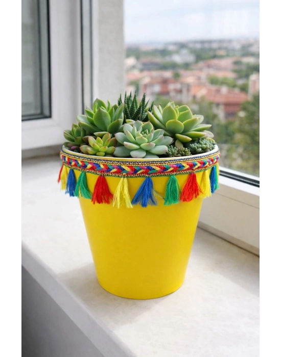 ®  DEKORATİF SAKSI 1.7 LİTRE SARI