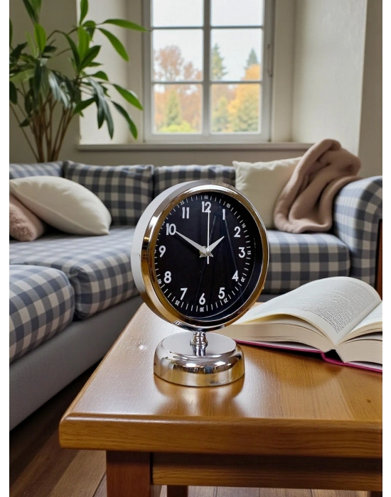 Night 25 x 20 Cm Krom Zarif Masa Saati