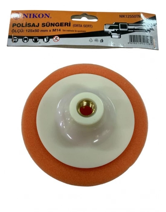 ® Nikon 12550TM Polisaj Süngeri 125 mm Turuncu Orta Sert