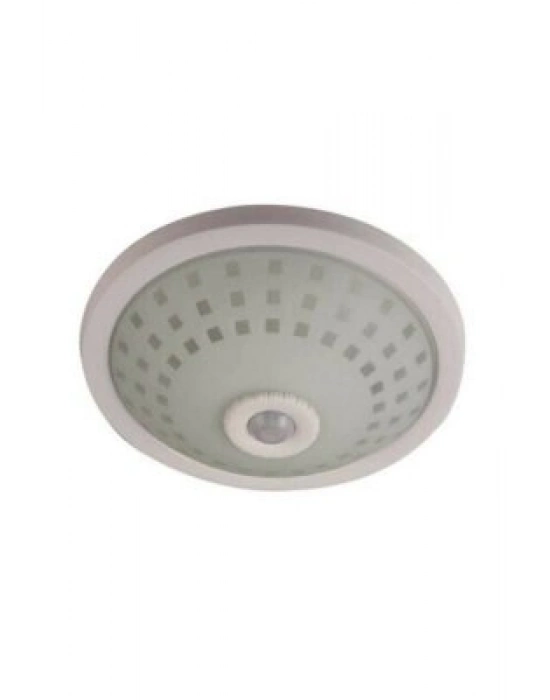 Nisaluce E-2002 Tavan Armatür ( Camlı  Kafes ) ( 360° Hareket Sensörlü=5mt Algı ) (2 Adet E27 Ampul Duylu )*12