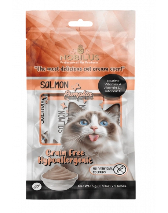 Nobilus Somon Balıklı Kedi Krema Ödül Maması 5 x 15 gr