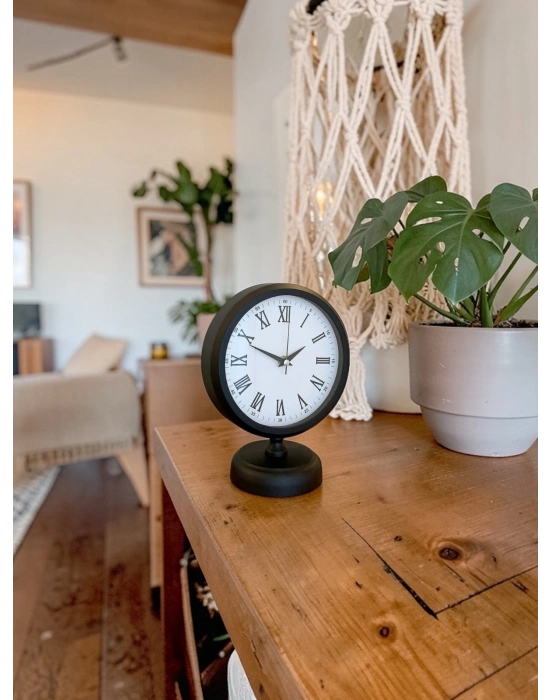 Noble Black 25 x 20 Cm Metal Modern Masa Saati