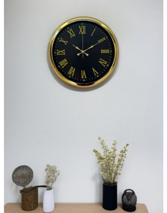 ® Noble Gold Black 40 Cm Metal Duvar Saati