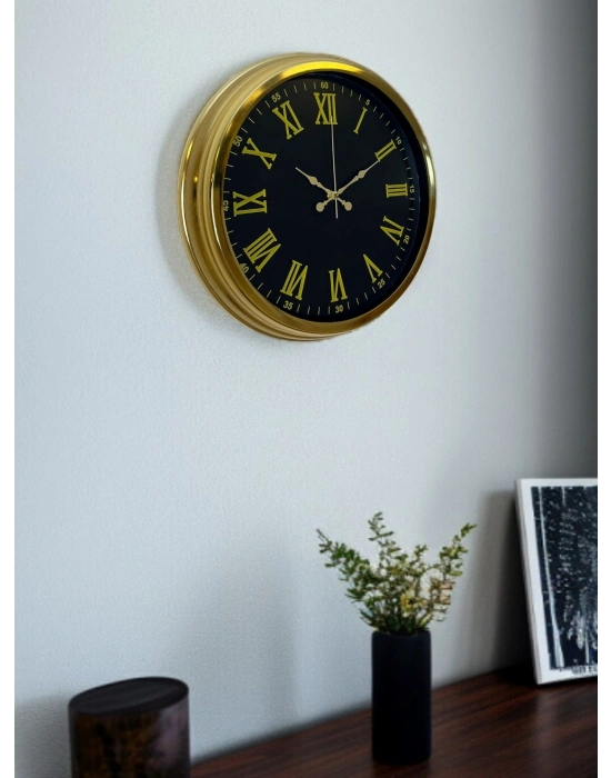 ® Noble Gold Black 40 Cm Metal Duvar Saati