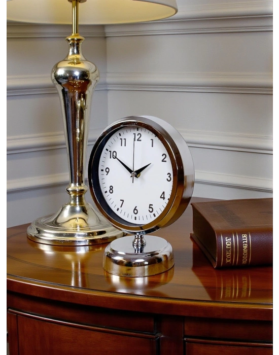 Noble Time 25 x 20 Cm Metal Krom Masa Saati