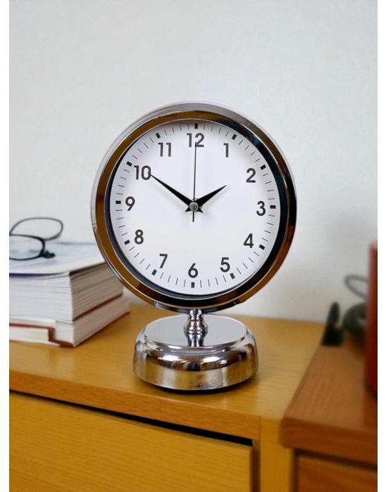 Noble Time 25 x 20 Cm Metal Krom Masa Saati