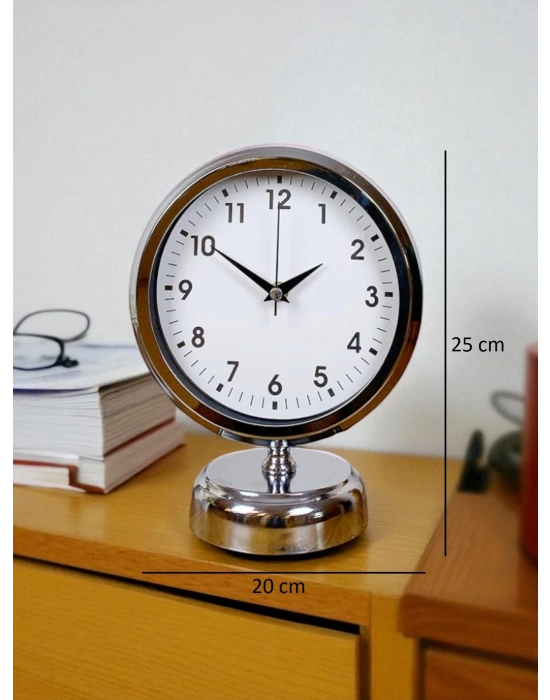 Noble Time 25 x 20 Cm Metal Krom Masa Saati