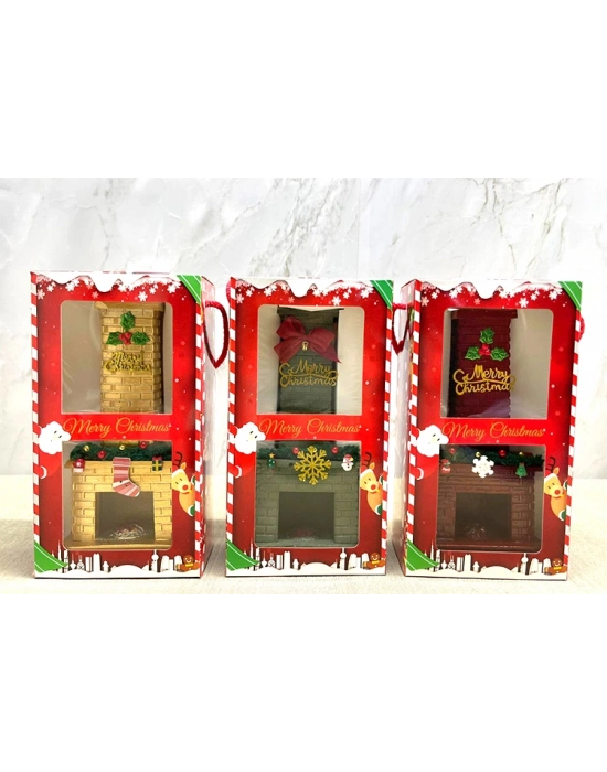 Noel Temalı Polyester Şömine Tütsülük
