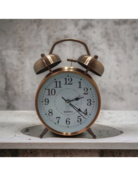 ®  Nostaljik Çalar Saat – Retro Tasarım, Sessiz Akan Mekanizma, Yüksek Sesli Alarm, Masa ve Komodin İçin Dekoratif Saat