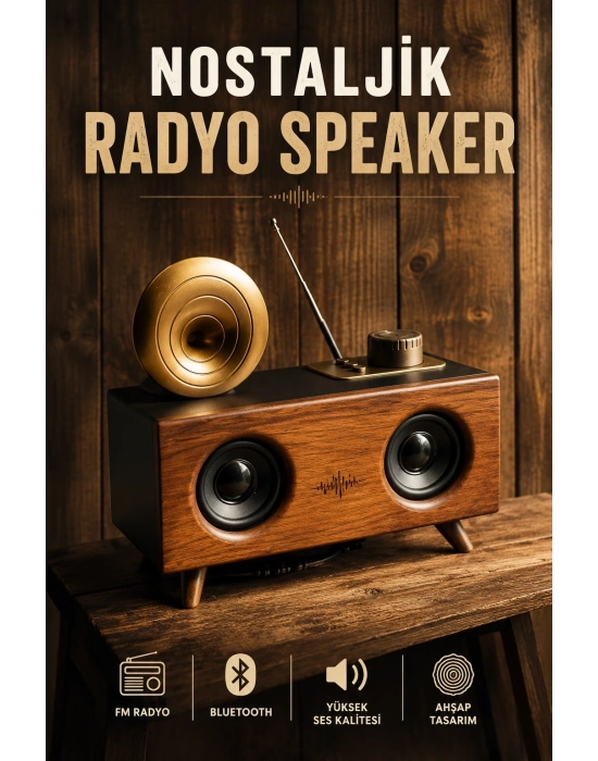 Nostaljik Görünümlü Bluetooth Bağlantılı Speaker