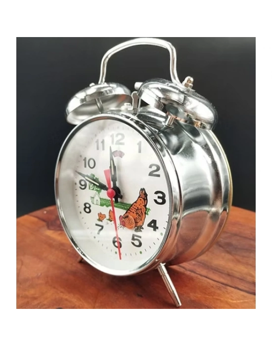 Nostaljik Kurmalı Horozlu Çalar Saat Büyük Boy