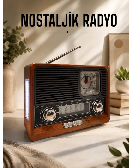 Nostaljik Radyo USB,AUX Ve SD Kart Girişli Bluetooth Bağlantılı