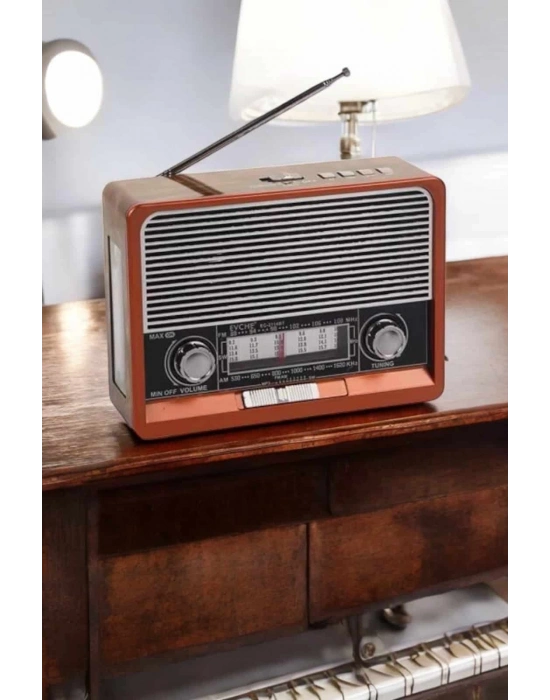 Nostaljik Radyo USB,AUX Ve SD Kart Girişli Bluetooth Bağlantılı