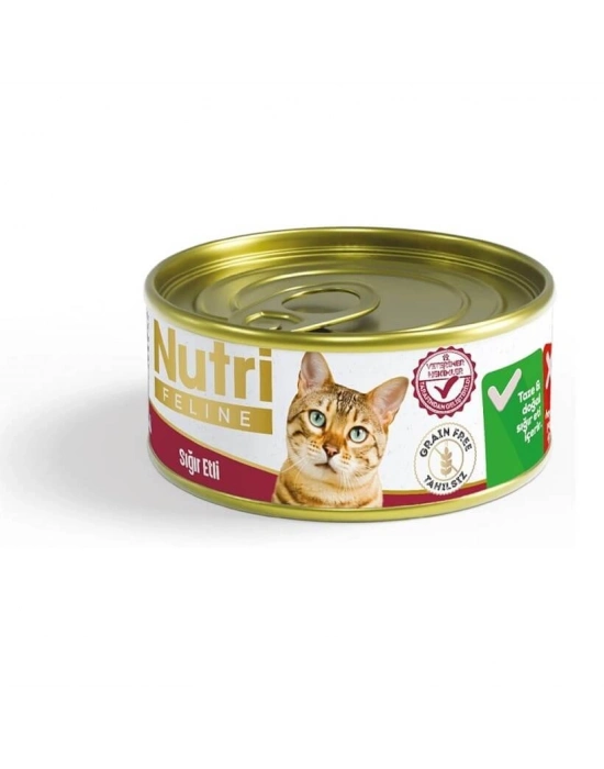Nutri Feline Tahılsız Sığır Etli Kedi Konservesi 85 Gr