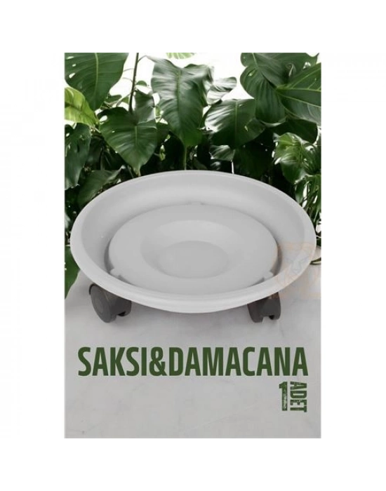 Tekerlekli Saksı Altığı 37 CM BEYAZ