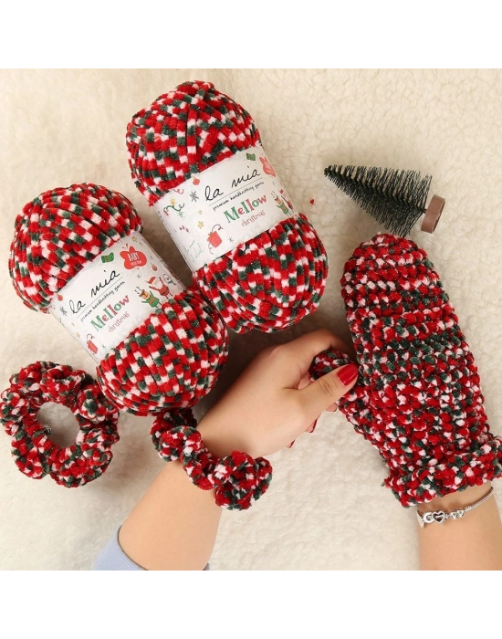 La Mia Mellow Christmas Altın Simli El Örgü İpi -