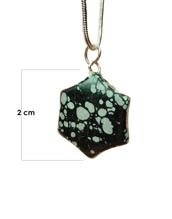 Obsidyen Doğal Taşı Zincirli El Yapımı Kolye Uç: 2 cm Zincir: 20 cm Kutulu