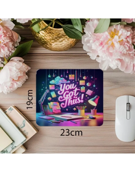 Ofis Masanı Güçlendiren Mousepad – Motivasyon Sözlü - 19x23 cm 2 mm Dikdörtgen İthal Baskılı Mouse Pad