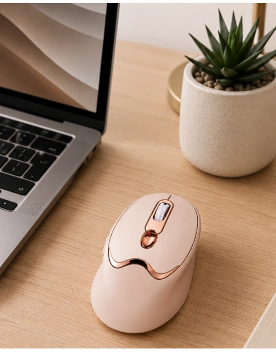 Ofis ve Laptop Kullanımına Uygun Şarjlı Wireless Mouse Sessiz Tuşlu