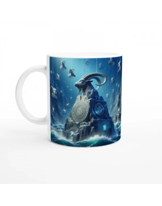 Oğlak Burcu Baskılı Kahve Kupası - Astral Denizaltı Dünyası Vs1