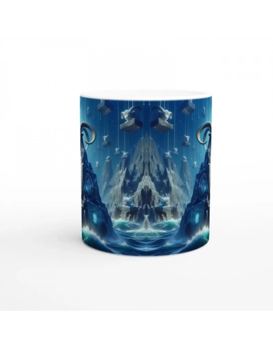 Oğlak Burcu Baskılı Kahve Kupası - Astral Denizaltı Dünyası Vs1