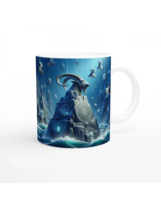 Oğlak Burcu Baskılı Kahve Kupası - Astral Denizaltı Dünyası Vs1