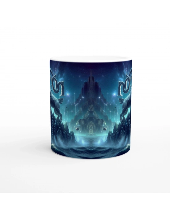Oğlak Burcu Baskılı Kahve Kupası - Astral Denizaltı Dünyası Vs2