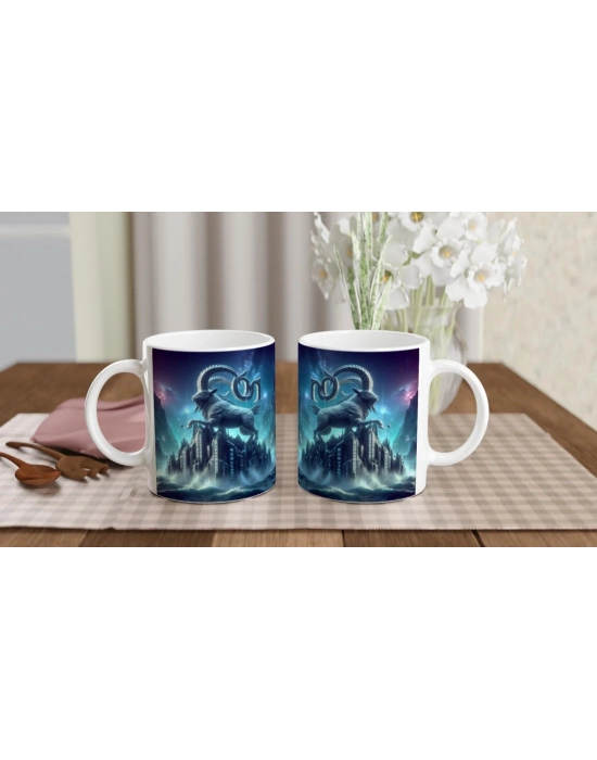 Oğlak Burcu Baskılı Kahve Kupası - Astral Denizaltı Dünyası Vs2