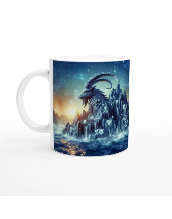 Oğlak Burcu Baskılı Kahve Kupası - Astral Denizaltı Dünyası Vs3