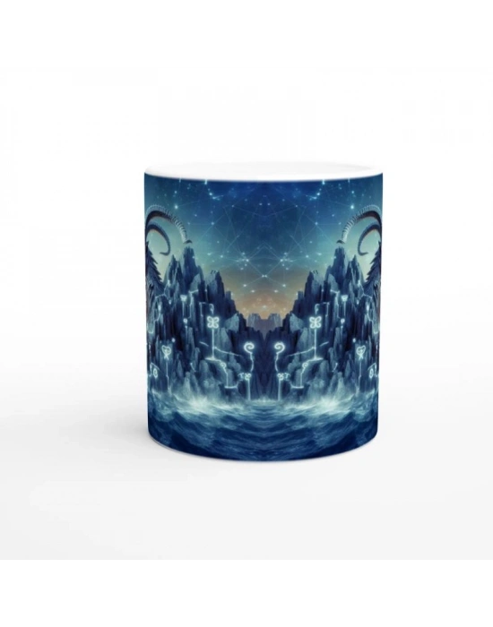 Oğlak Burcu Baskılı Kahve Kupası - Astral Denizaltı Dünyası Vs3