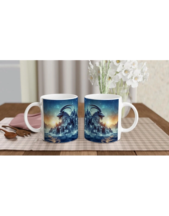 Oğlak Burcu Baskılı Kahve Kupası - Astral Denizaltı Dünyası Vs3