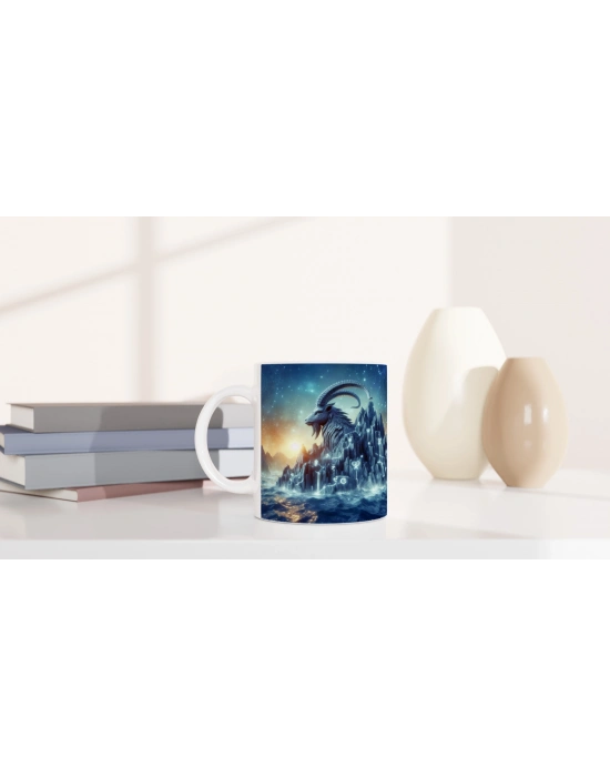 Oğlak Burcu Baskılı Kahve Kupası - Astral Denizaltı Dünyası Vs3