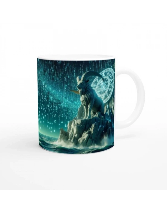 Oğlak Burcu Baskılı Kahve Kupası - Astral Denizaltı Dünyası Vs4