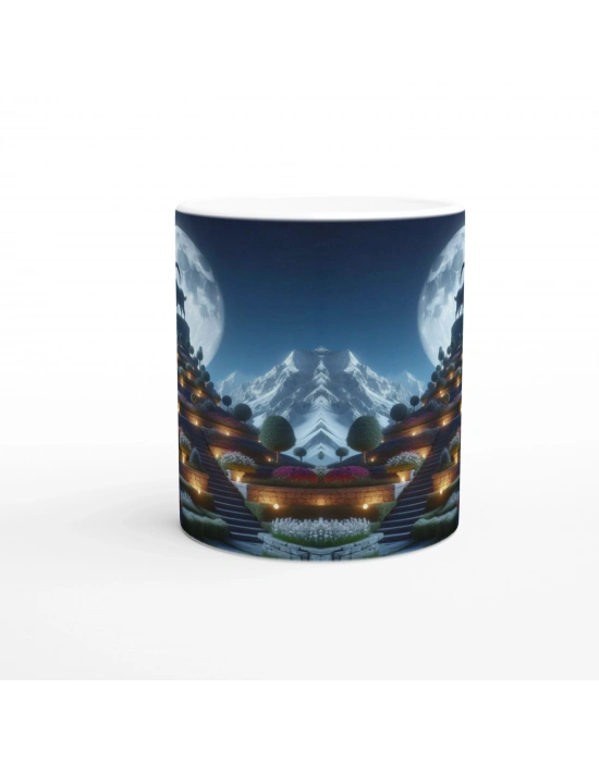 Oğlak Burcu Baskılı Kahve Kupası - Ay ışığında Zodyak Bahçesi Vs3