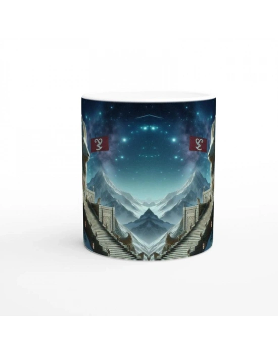 Oğlak Burcu Baskılı Kahve Kupası - Burçlar Krallığı Şatosu Vs2