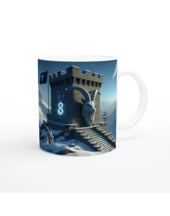 Oğlak Burcu Baskılı Kahve Kupası - Burçlar Krallığı Şatosu Vs2