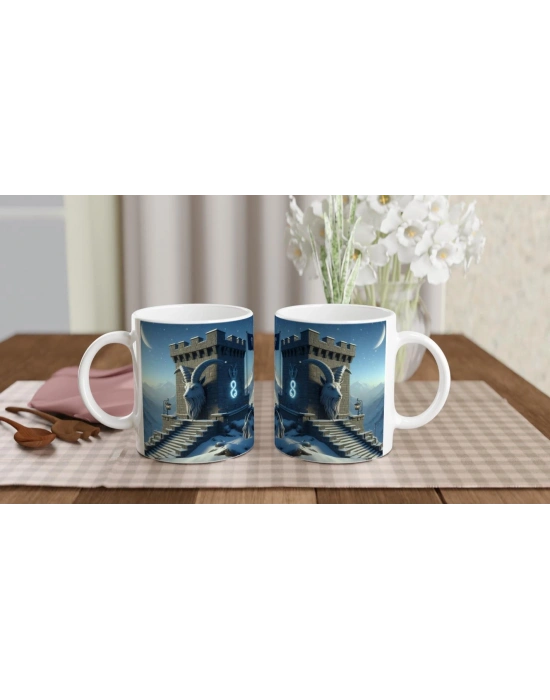 Oğlak Burcu Baskılı Kahve Kupası - Burçlar Krallığı Şatosu Vs2